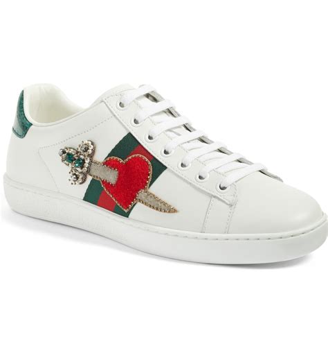 gucci ace pierced heart|gucci ace heart shoes.